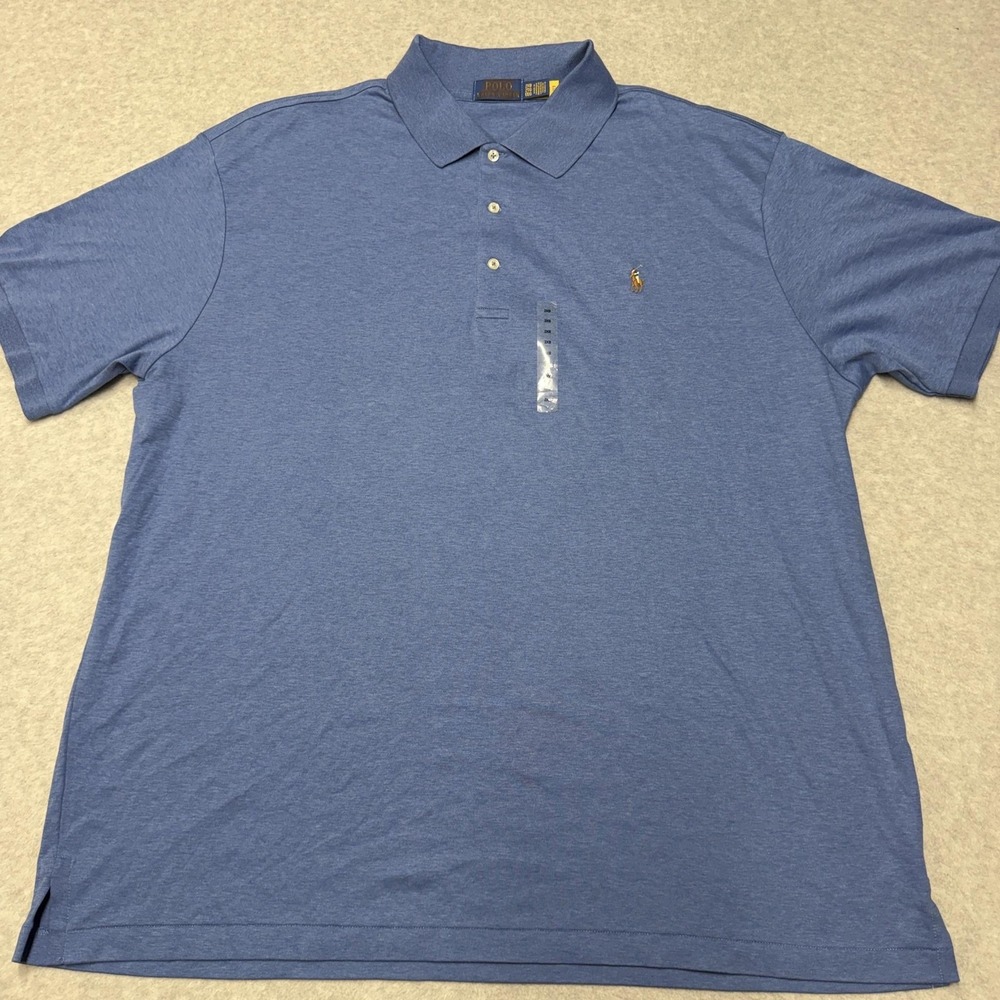 Polo Ralph Lauren Polo Shirt Mens 2XB Blue Cotton Classic Fit Short Sleeve